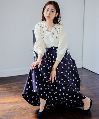 組曲 L 【組曲×setsuko sagittaire】ストレッチプリントスカート ブラック系5