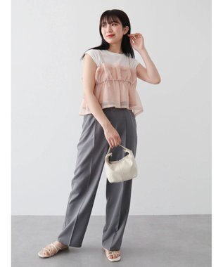 Green Parks きれいシルエットパンツ（ワイドストレート） Gray