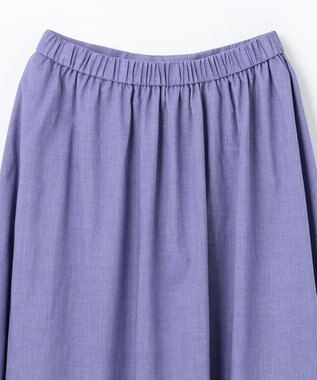 ANY 【ウエストゴム】シャンブレーライクフレアスカート パープル