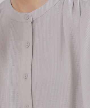 Tiaclasse 【セットアップ対応・洗える】シアーチェックブラウス グレー