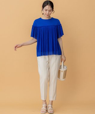 組曲 【ストレッチ・イージーケア】オシャクロス テーパードパンツ アイボリー系