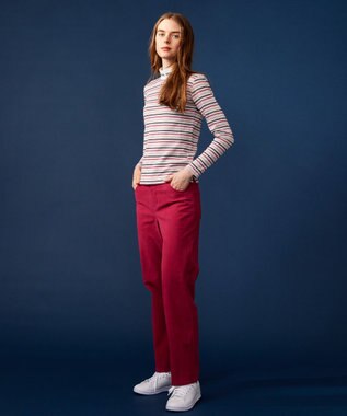 23区GOLF 【WOMEN】エニワイズ ジャガード モックネックシャツ ホワイト系1