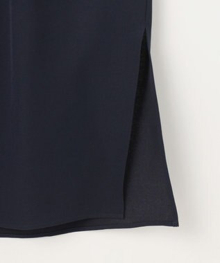 #Newans 【洗濯機可能】タックネックブラウス ネイビー