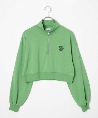 WEGO ハーフジップショートスウェット グリーン
