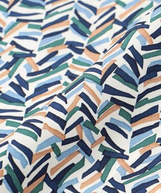 23区 ヘリンボーン プリント スカーフ ブループリント