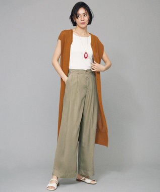 自由区 【カタログ掲載・洗える】ペーパーブレンドニット ジレ コッパー