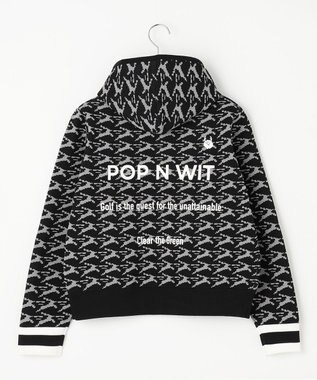 PW CIRCULUS 【イージーケア/軽量】【WOMEN】 MOFUモチーフ ニットフーディ ブラック系