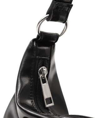 WEGO ギャザーリボンハーフムーンバッグ ブラック