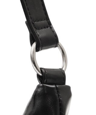 WEGO ギャザーリボンハーフムーンバッグ ブラック