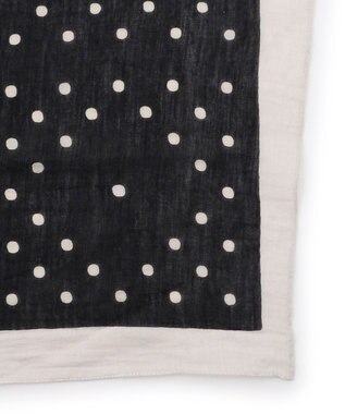 23区 manipuri ジオメドット コットンシルク ストール ブラック系