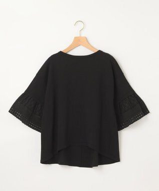 組曲 【WEB限定】レーススリーブ ニット ブラック系