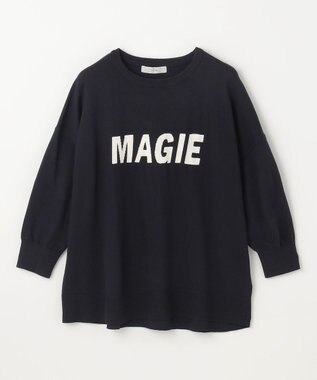 ANY L 【洗濯機可】インターシャロゴニット ブラック