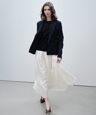 BEIGE， 【セットアップ対応】GEORGE / ウールストライプ テーラードジャケット Navy Stripes