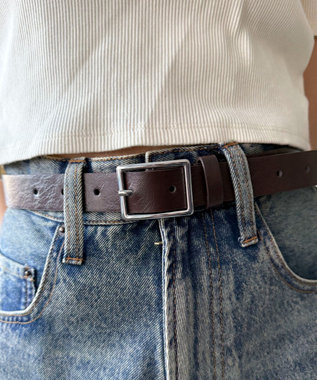 WEGO LスクエアバックルPUベルト