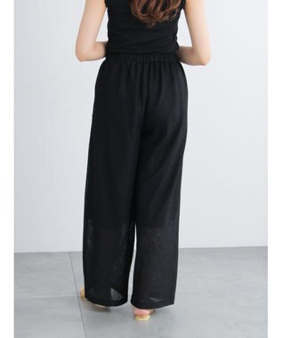 Te chichi クレープメッシュストレートパンツ（セットアップ可） ブラック