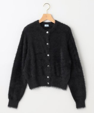 組曲 ナイロンファー カーディガン ブラック系