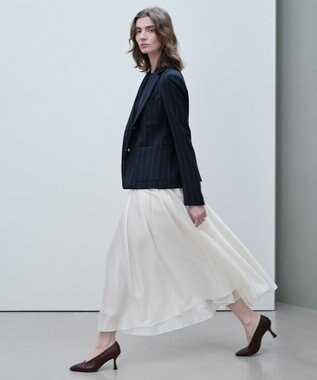 BEIGE， 【セットアップ対応】GEORGE / ウールストライプ テーラードジャケット Navy Stripes
