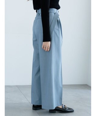 Te chichi ピンストライプタックワイドパンツ ブルー