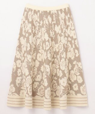 GRACE CONTINENTAL フローラルラメニットスカート ホワイト