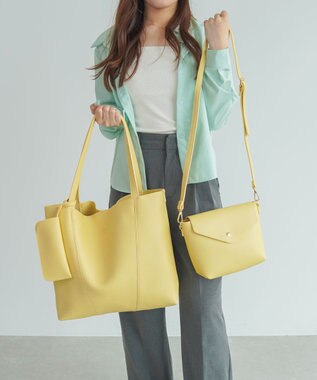 ACE BAGS & LUGGAGE 【3点セット】 JEWELNA BY Jewelna Rose トートバッグ 16371 ジュエルナローズ バターイエロー