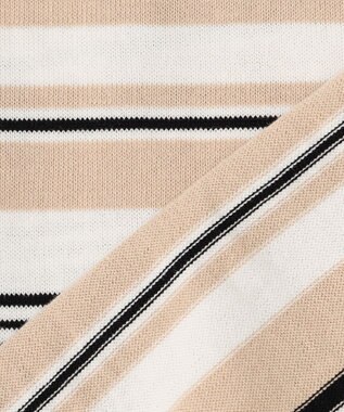 23区 【洗える】プレミアムビオコットン マルチボーダー カーディガン ブラックベース