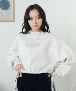 WEGO 裏起毛ドロストショートスウェット 杢グレー