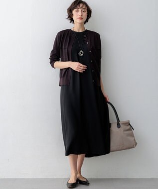 23区 【先行予約/WEB&一部店舗限定カラーあり】シャイニーシアー フラップポケット カーディガン ダークブラウン系