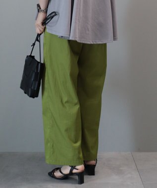 AMERICAN HOLIC イージーケア＋接触冷感ウエストタックワイドパンツ Pistachio