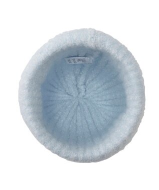 MIKI HOUSE HOT BISCUITS ぼん天付きケーブル編みモールニット帽子 ブルー