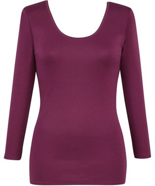 Wing あったかインナー 綿100％ やわらかな肌ざわり 毛玉になりにくい 型くずれしにくい 【綿の贅沢リッチ】 保温性 8分袖 長袖 秋 冬 EL4881 ウイング／ワコール ワイン