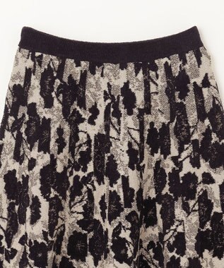 GRACE CONTINENTAL フローラルラメニットスカート ブラック