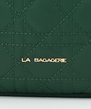 LA BAGAGERIE グリッドキルティングショルダー ダークグリーン