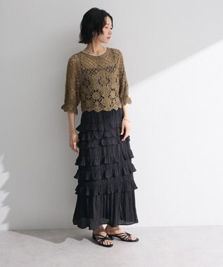 Green Parks ・ＳＵＧＡＲ　ＳＰＯＯＮ　メニーフリルスカート Off White