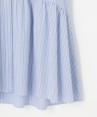 組曲 L 【WEB限定】コンパクトシャーティング ペプラムブラウス ブルーストライプ系1