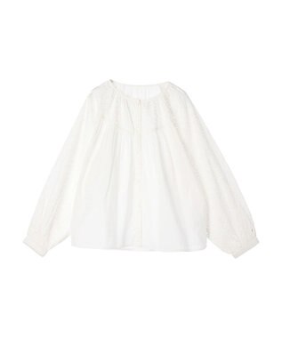 CRAFT STANDARD BOUTIQUE インド綿アイレット刺繍ブラウス Off White