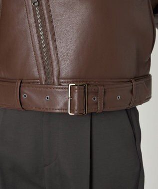 NAVE 【Nave】ヴィーガンムートン ライダースジャケット ブラウン系