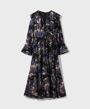 GRACE CONTINENTAL ボタニカルベリープリントワンピース ブラック