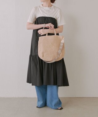 russet スリム2WAYトートバッグ <ナイロンラフィア>(CE-1717-WEB) Ivory