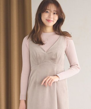 Feroux ベロア ジャンパースカート ベージュ系