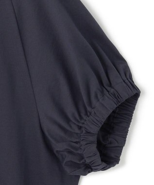 BEIGE， 【洗える】STOCK / オーガニックコットン半袖ギャザートップス Navy