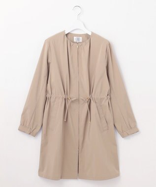 J.PRESS LADIES L 【洗える・撥水】マイクロタフタ ノーカラー ロング コート モカ系