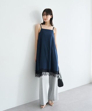 YECCA VECCA レースサテンキャミチュニック Ivory