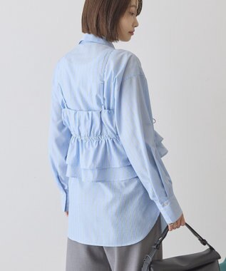 AMERICAN HOLIC 【2点セット・イージーケア】ビスチェ＋シャツ Stripe Sax