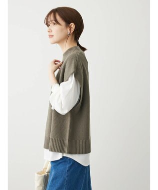 Green Parks ＳＥＴ２点モックネックカノコベスト＋ロンＴＥＥ Gray