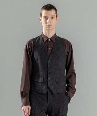 JOSEPH HOMME 新柄【洗える/ストレッチ/シワになりにくい/セットアップ対応可】クールドッツストレッチ ジレ ブラック系