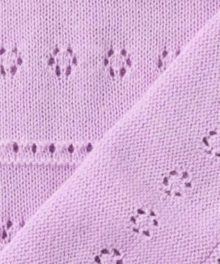 組曲 KIDS 【150-160㎝】フラワーアイレット カーディガン ラベンダー系