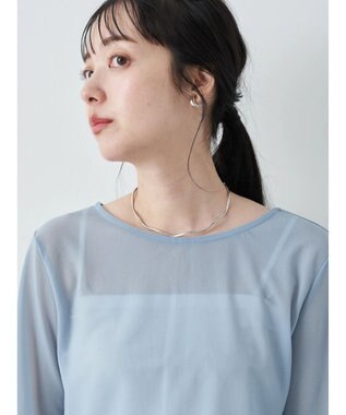 earth music&ecology シアーカットプルオーバー Grayish Blue