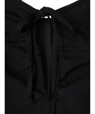 earth music&ecology 膨れジャガードパフ袖ワンピース Black