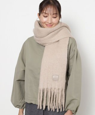 MOONBAT 【WEB限定】FURLA ウール混シャギー無地マフラー/幅40cm ベージュ