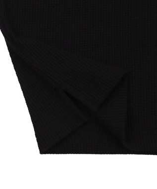 WEGO 【ユニセックス着用ITEM/MLサイズ展開】ワッフルラインポロ ブラック